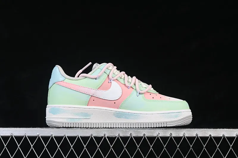 All categories Nk Air Force 1 Air Force series Nk Air Force 1 Low Air Force low top Nike Air Force 1'07 Low "Pink Cherry & Mint" Hand-painted graffiti Pink Cherry Mint Air Force One customized sneakers FB1839-818